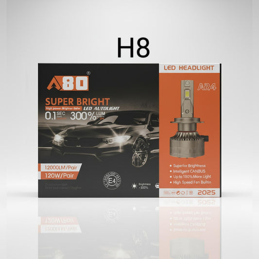 AMPOULES PHARES  TURBO LED A80 AR4 2025 H8